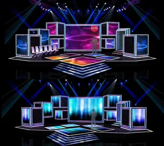 方块结构演播厅舞台图片