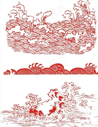 矢量浪花祥云图片