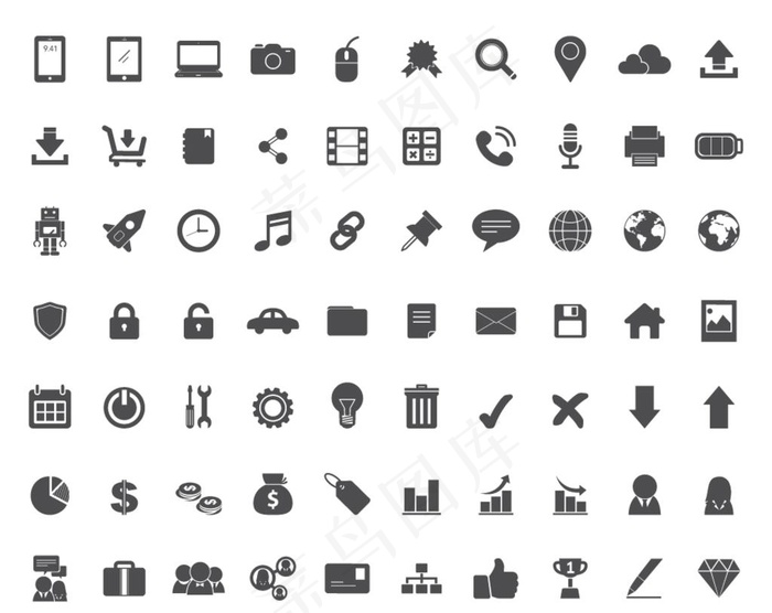 70个常用手机UI图标图片