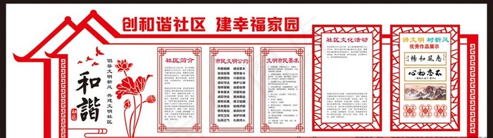 社区展板 社区党建 社区海报图片