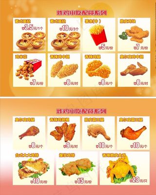 炸鸡小吃菜单灯箱片图片