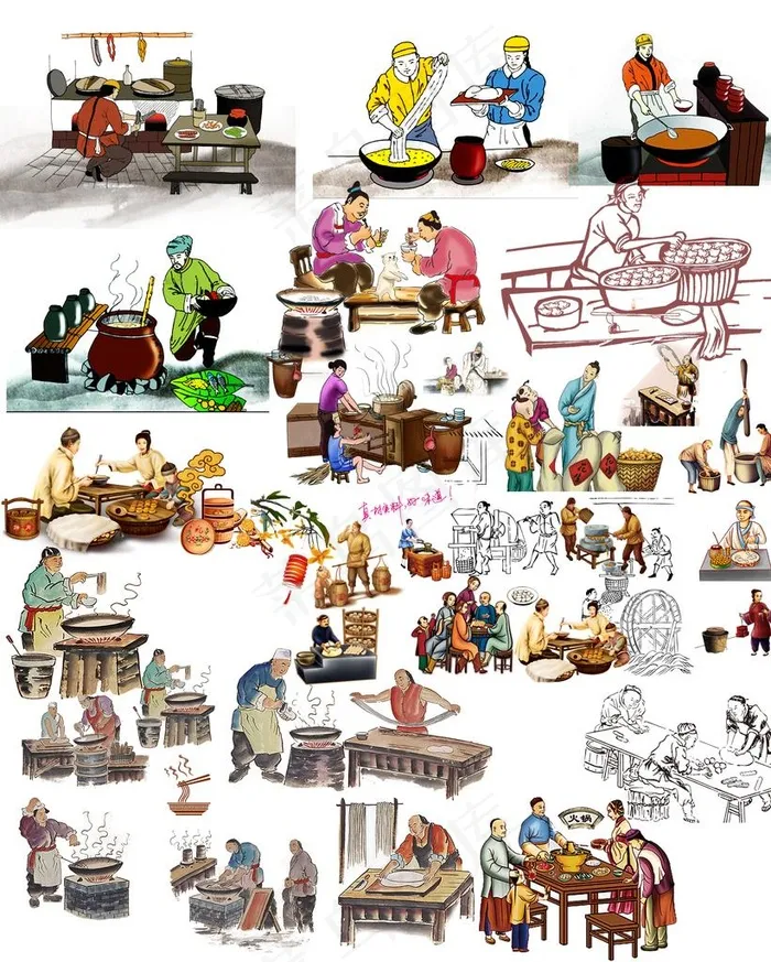 古代人物图片psd模版下载