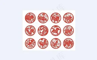 十二生肖剪纸图图片