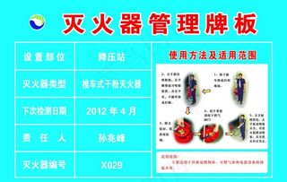 灭火器管理牌板图片