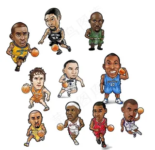 NBA卡通人物图片