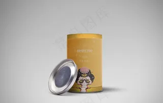 咖啡茶罐样机图片