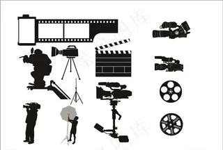 黑色拍电影素材剪影图片