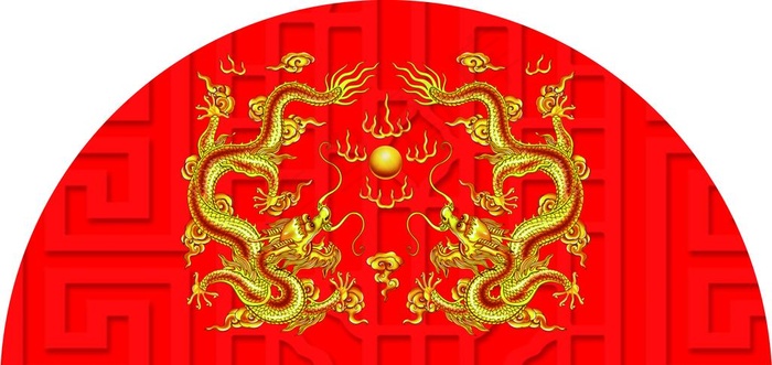 二龙戏珠图片(3997X2013(DPI:72))psd模版下载