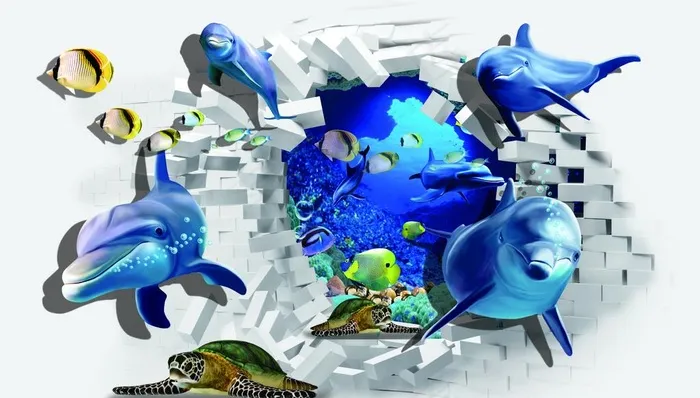 3D海洋生物图片(9376X5626(DPI:300))psd模版下载