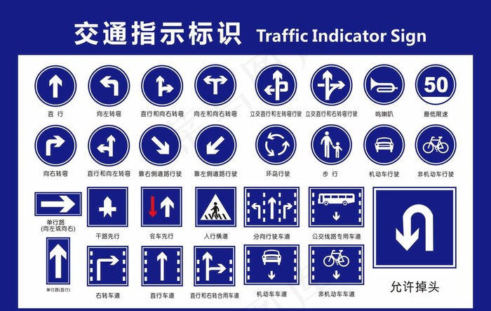 交通指示标识图片cdr矢量模版下载