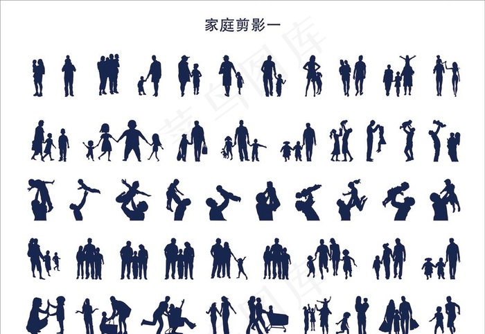 家庭剪影图片cdr矢量模版下载