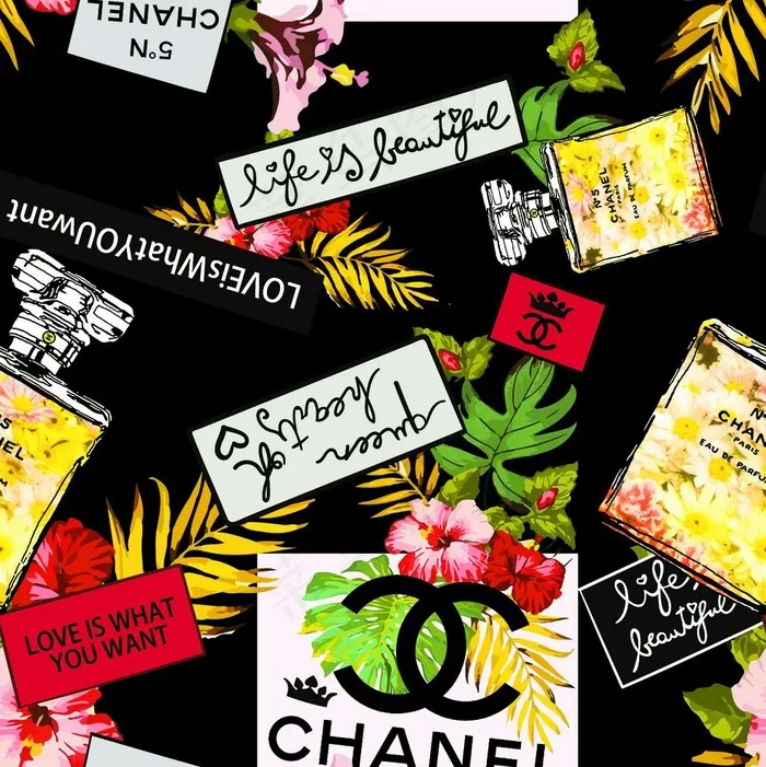 链条 豹纹 设计 大牌 图案图片