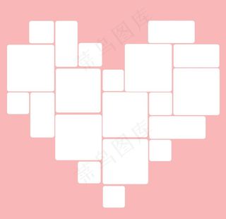 浪漫心形照片墙 20张照片图片