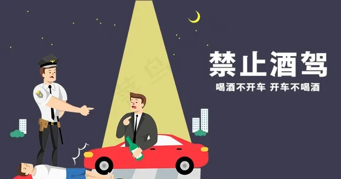 酒驾图片psd模版下载