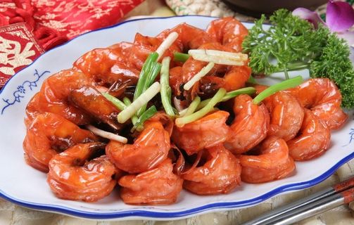 香葱焖大虾图片