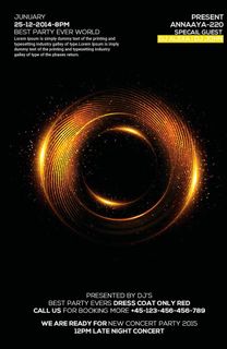 动感金色粒子金属光环创意海报图片