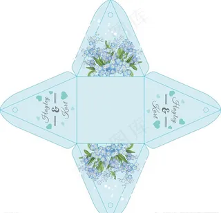 喜糖盒子蓝色图片