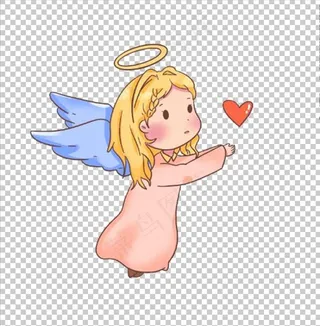 手绘卡通天使免抠设计元素图片