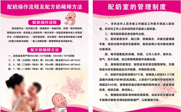 配奶室制度图片cdr矢量模版下载