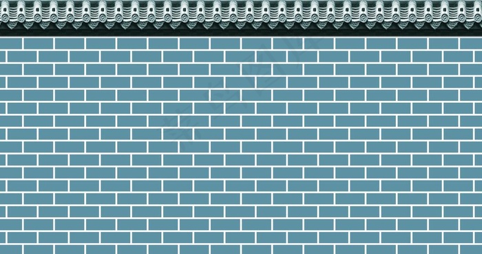 手绘墙体蓝绿色图片