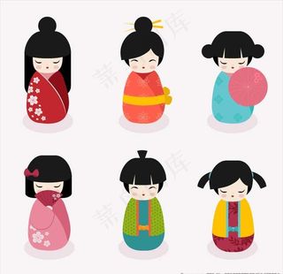 卡通日本娃娃图片