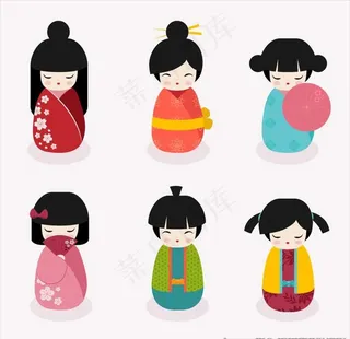卡通日本娃娃图片