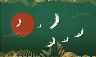 复古祥云白鹤背景图图片