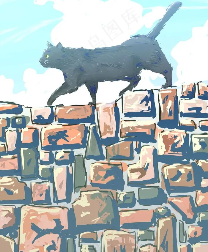手绘小猫咪图片
