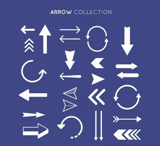 22款白色质感箭头设计矢量图图片