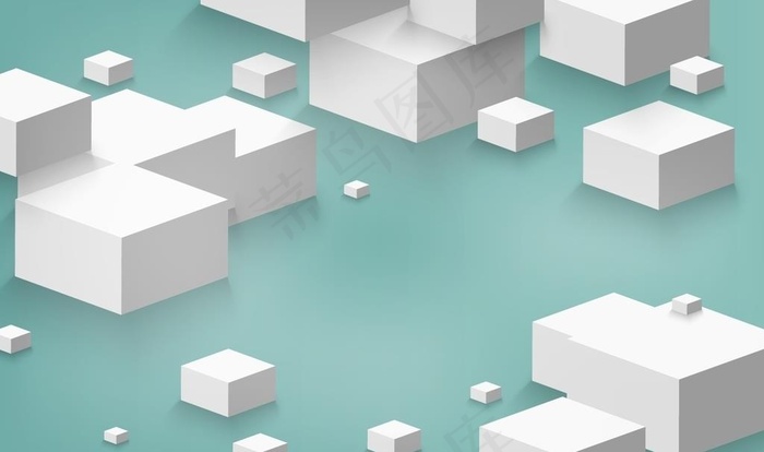 3D立体几何方框背景墙图片