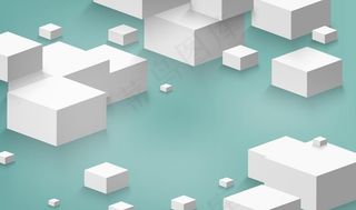 3D立体几何方框背景墙图片