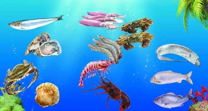海鲜 吃海鲜 海鲜海报 海鲜宣图片(9071X5102(DPI:72))psd模版下载