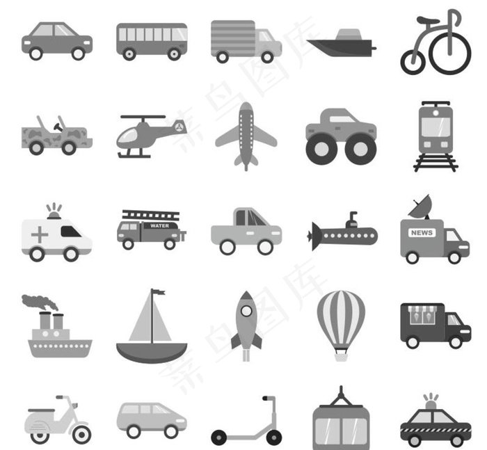 矢量交通工具图标图片