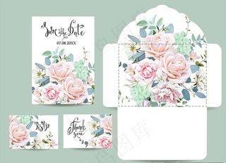 清新手绘玫瑰花背景图片