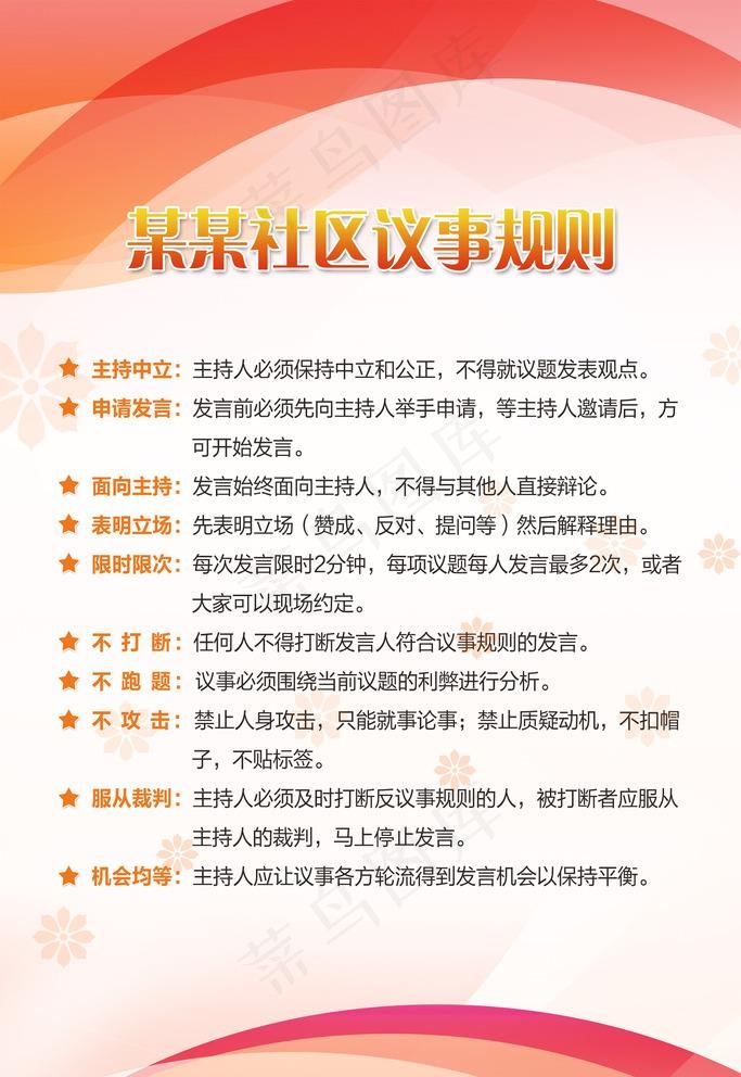 社区议事规则展板图片(2362X3543(DPI:100))psd模版下载