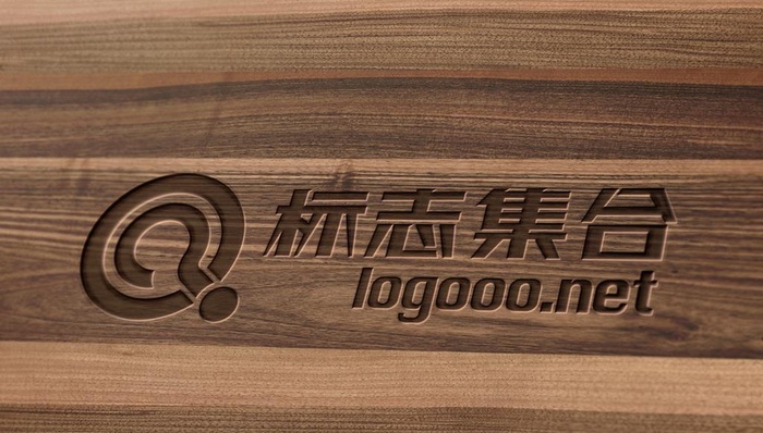 木纹logo样机图片(3500X2100(DPI:300))psd模版下载