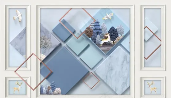 欧式影视墙拼接图片