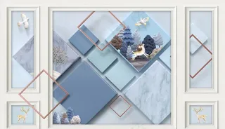 欧式影视墙拼接图片