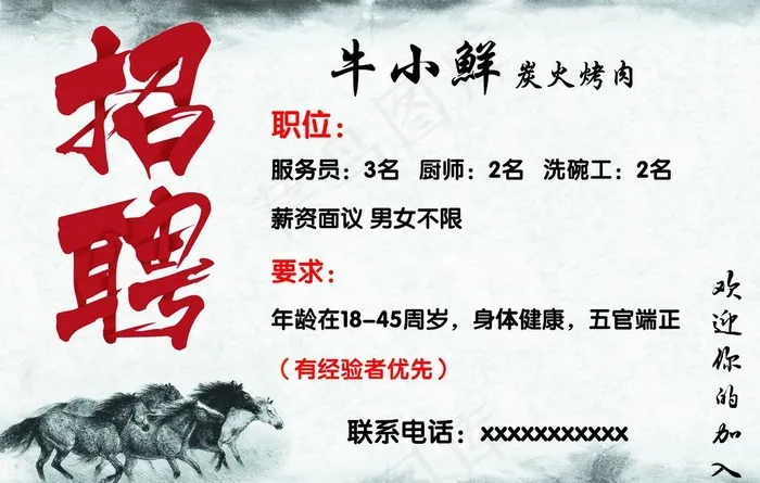 招聘 招聘海报  饭店设计图片(5906X3937(DPI:50))psd模版下载