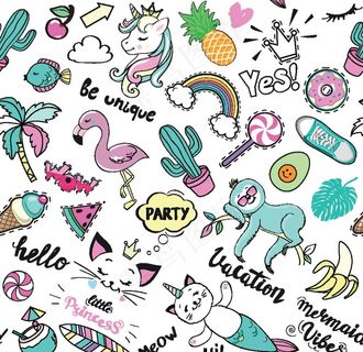 猴子彩虹马菠萝椰树火烈鸟图片