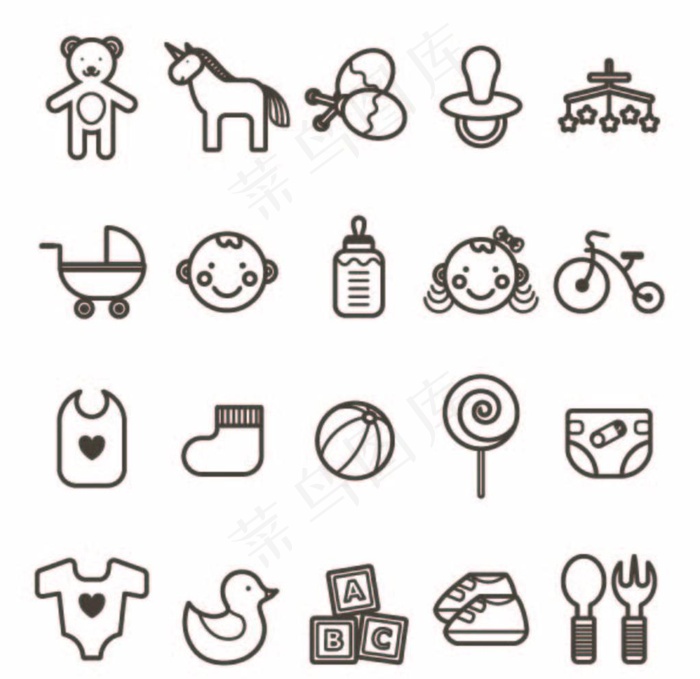 矢量婴儿图标图片