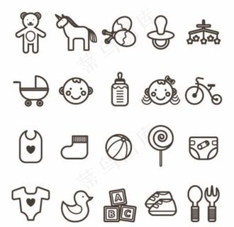 矢量婴儿图标图片