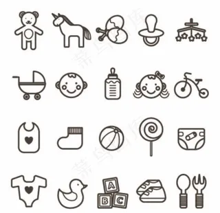 矢量婴儿图标图片