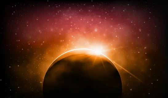 闪耀的月食背景图片