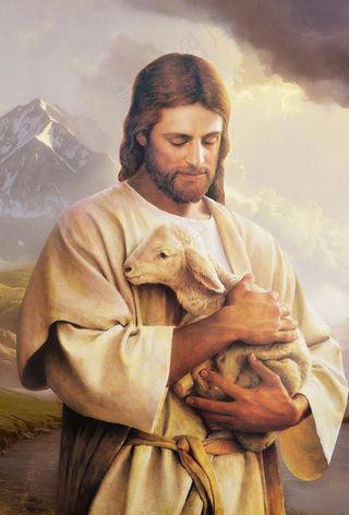 耶稣基督上帝油画挂画无框画装饰图片