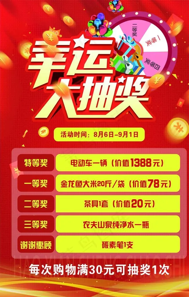 幸运大抽奖宣传单图片(7087X10630(DPI:300))psd模版下载