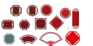 中国风校园文化仿古框边框镂空图片