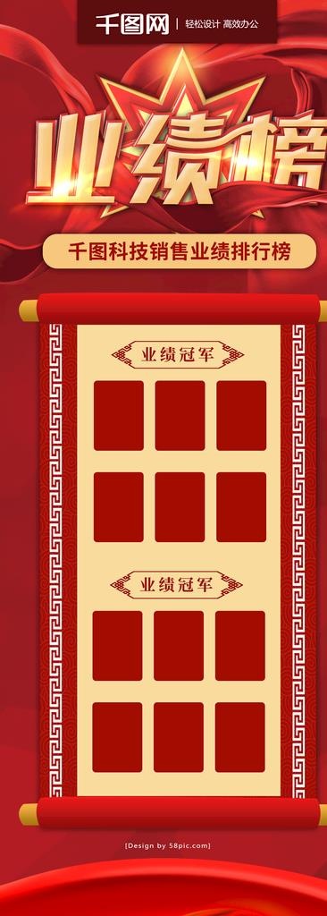 业绩榜 荣誉墙 光荣榜 展架图片(2756X7087(DPI:100))psd模版下载