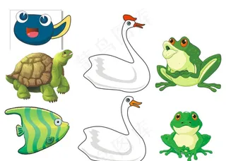 卡通 小蝌蚪找妈妈的素材图片