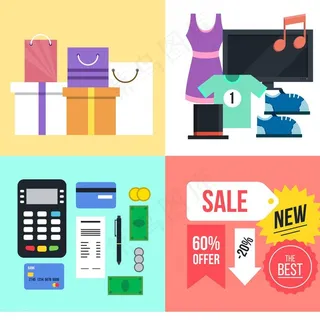 多彩的购物元素图片